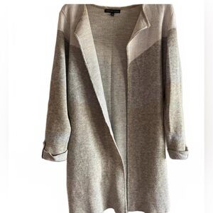 Adrienne Vittadini Gray and Cream Cardigan